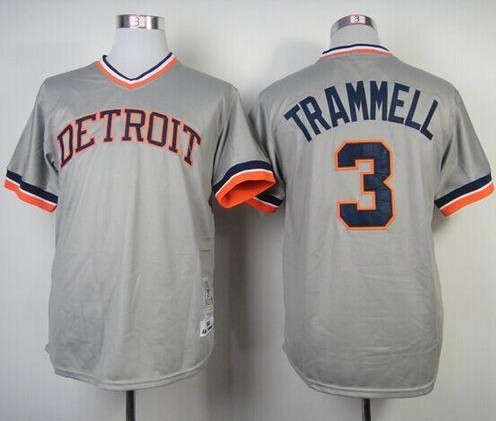 Men's Detroit Tigers Customized Gray Throwback Mitchell and Ness Stitched Baseball Jersey